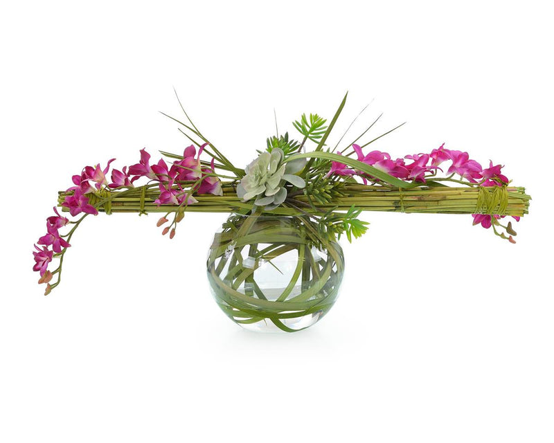 Libra Long and Lazy Orchids in Vase - Luxury Living Collection