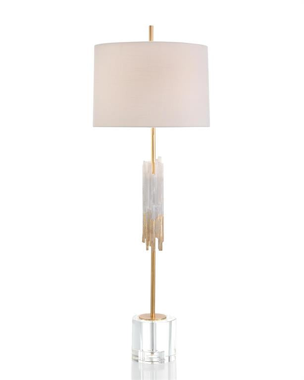 Sienne Selenite and Gold-Leaf Console Lamp - Luxury Living Collection