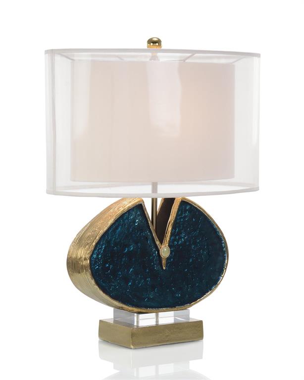 Rylee Blue Enameled and Jeweled Table Lamp - Luxury Living Collection