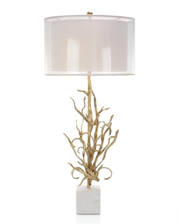 Cosmopolitan Brass Swirling Reeds Table Lamp - Luxury Living Collection
