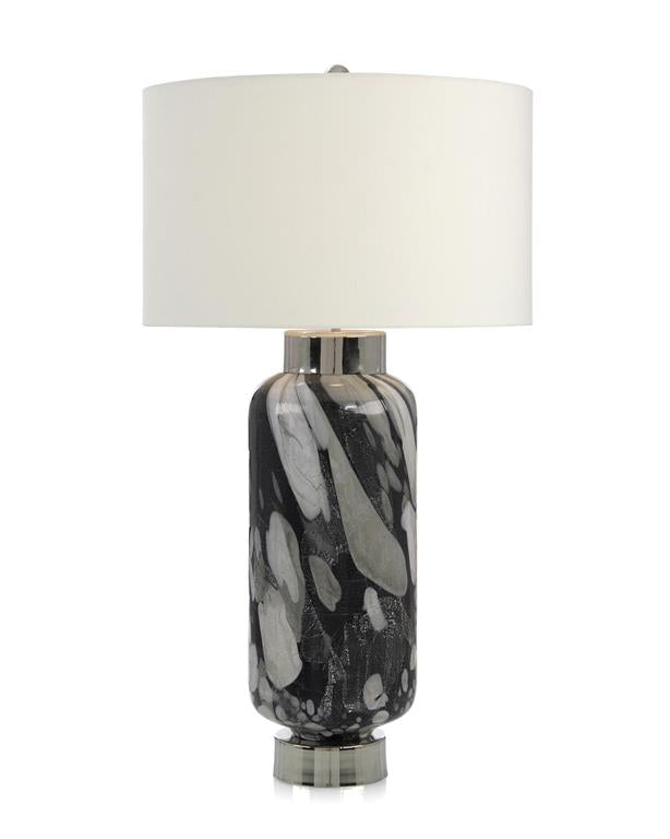 Aziza Classic Black-and-White Glass Table Lamp - Luxury Living Collection