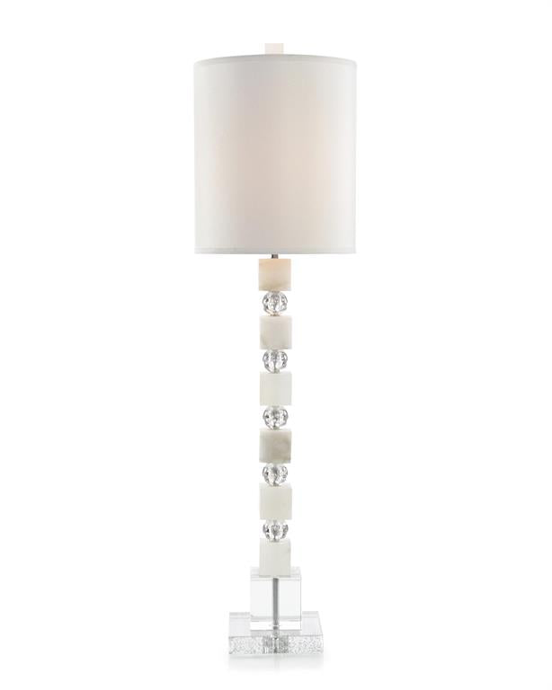 Yuna Alabaster and Glass Stacked Table Lamp - Luxury Living Collection
