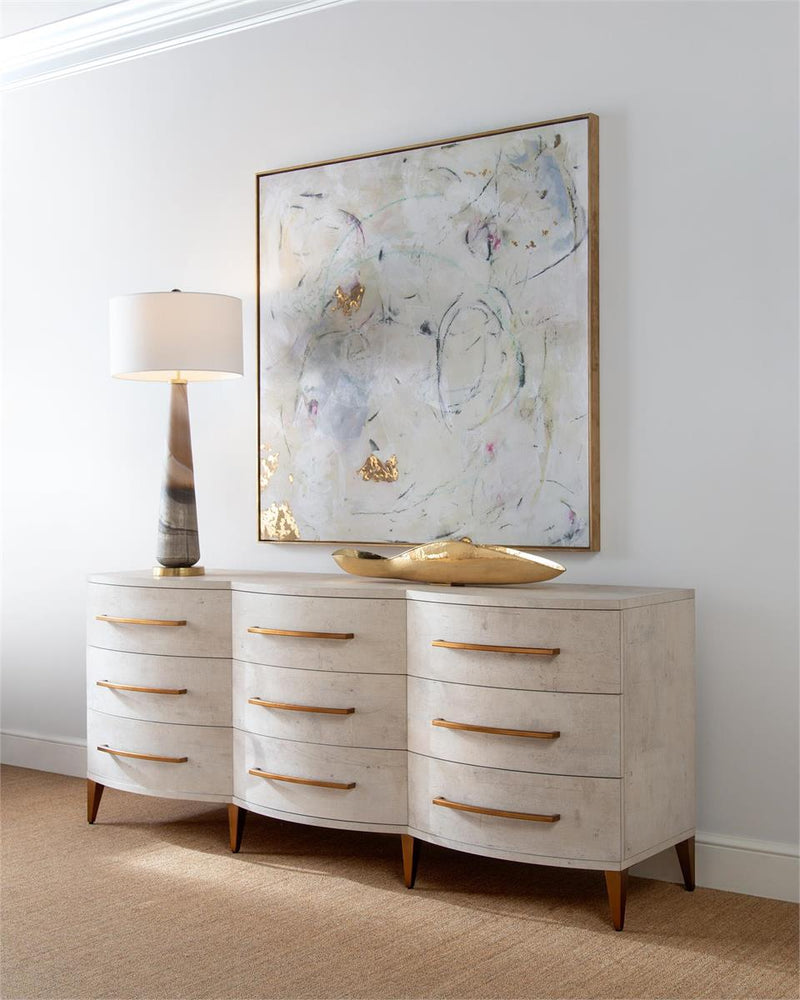 Phoena Furling Cream and Caramel Buffet Lamp - Luxury Living Collectio