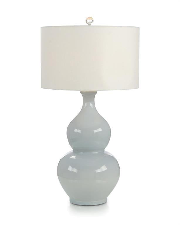 Xandra Soft Blue Crackle Glaze Ceramic Table Lamp - Luxury Living Collection