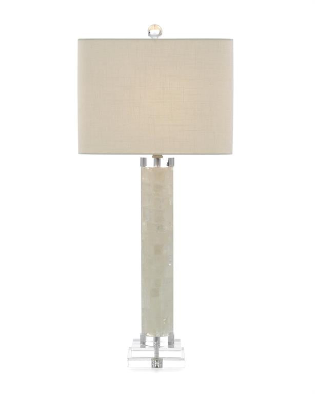 Veha White Calcite and Quartz Table Lamp - Luxury Living Collection