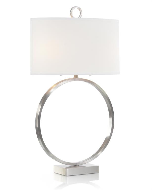 Tanner Brushed Nickel Small Open-Ring Table Lamp - Luxury Living Collection