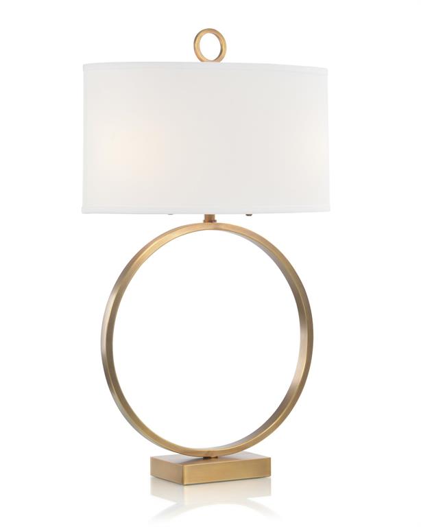 Tanner Antique Brass Small Open-Ring Table Lamp - Luxury Living Collection