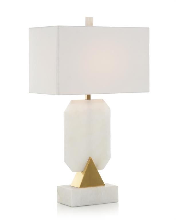 Sena Emerald-Cut Alabaster Table Lamp - Luxury Living Collection