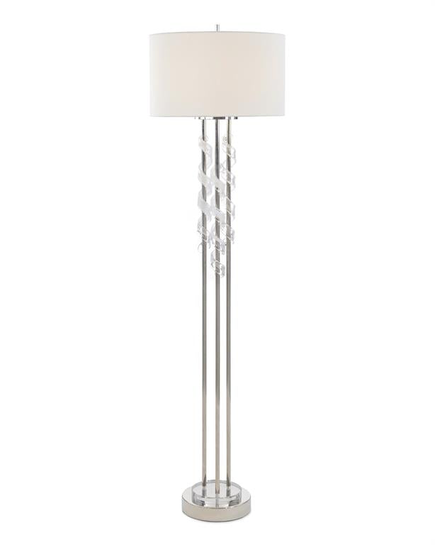 Renzo Floor Lamp with Frosted Glass Swirls - Luxury Living Collection