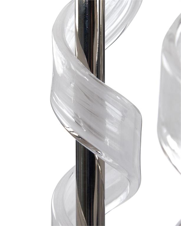 Renzo Floor Lamp with Frosted Glass Swirls - Luxury Living Collection