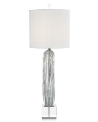 Rayna Argentine Blue-Grey Art Glass Buffet Lamp - Luxury Living Collection
