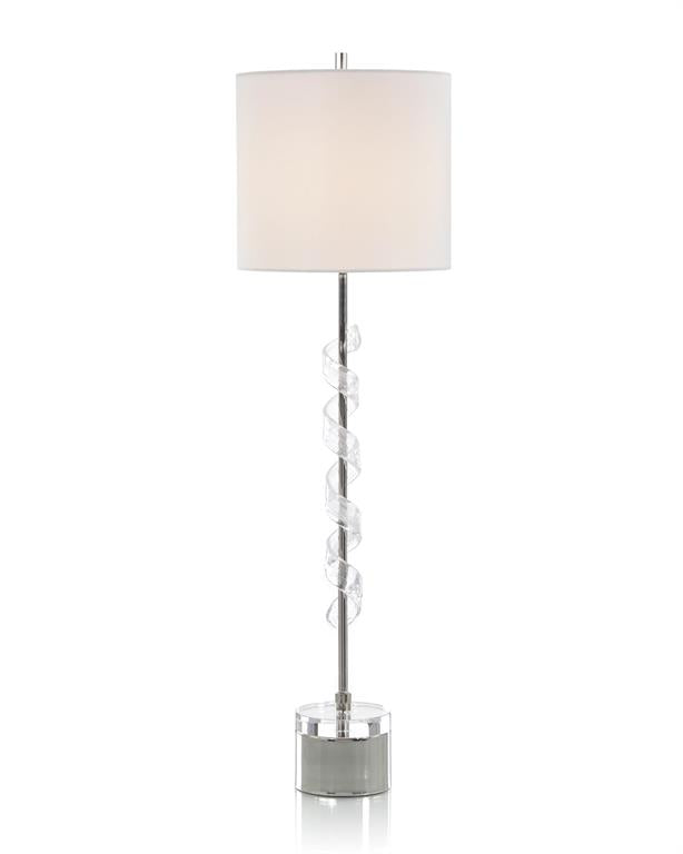 Quiller Frosted Glass Swirled Buffet Lamp - Luxury Living Collection