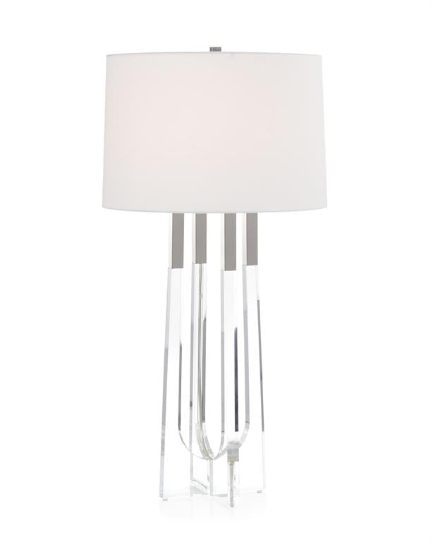 Prescott Acrylic Table Lamp with Polished Nickel - Luxury Living Collection