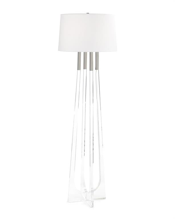 Prescott Acrylic Floor Lamp with Polished Nickel - Luxury Living Collection