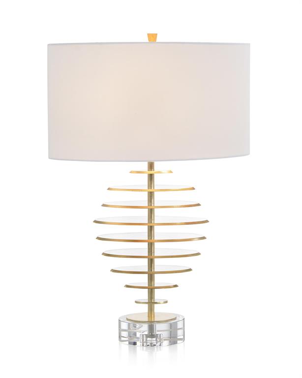 Omry Acrylic Discs with Gold Leaf Table Lamp - Luxury Living Collection