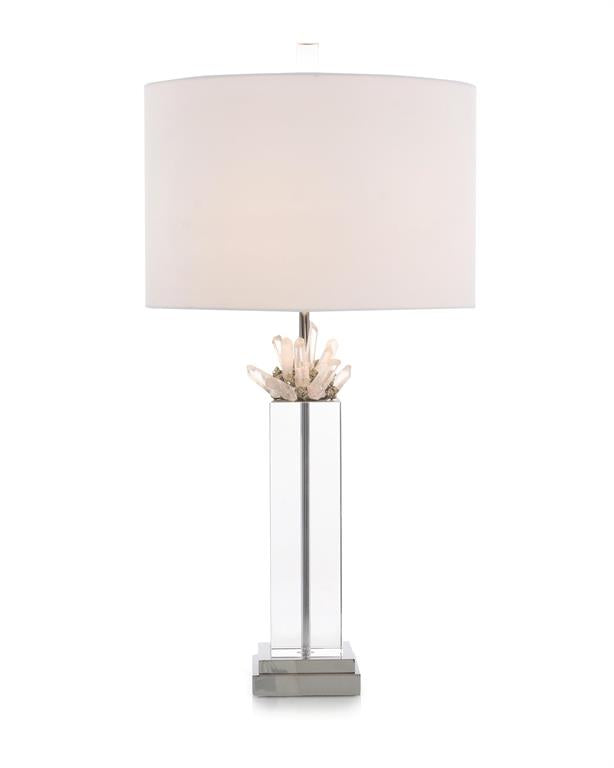 Laird Quartz and Pyrite on Crystal Table Lamp - Luxury Living Collection