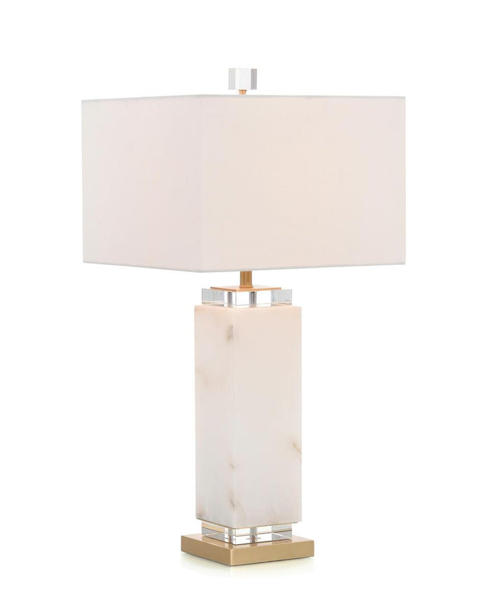 Liya White Alabaster Column Table Lamp - Luxury Living Collection