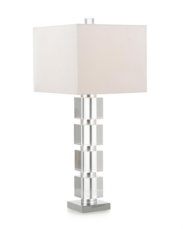 Keon Crystal Block Stacked Table Lamp - Luxury Living Collection