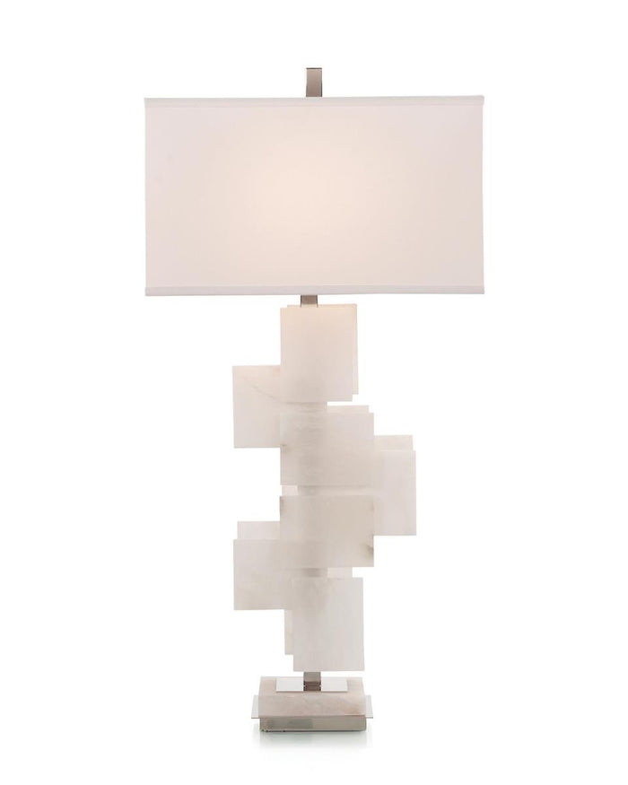 Estonia Mondrian in White Alabaster Table Lamp - Luxury Living Collection