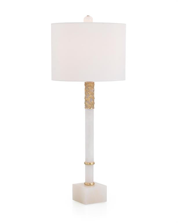 Khari Alabaster with Filigree Overlay Table Lamp - Luxury Living Collection