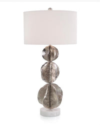 Gracen Three Flowing Wave Spheres Nickel Table Lamp - Luxury Living Collection