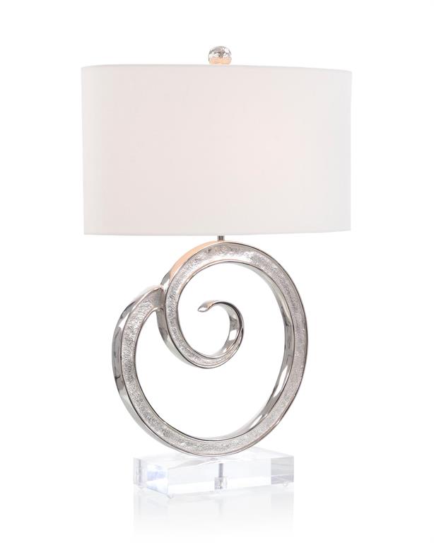 Hartley Spiral Nickel Table Lamp - Luxury Living Collection