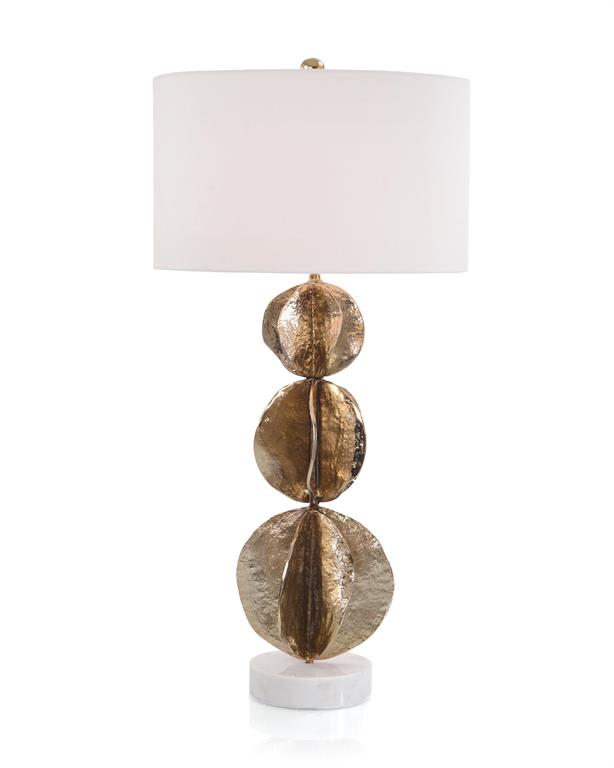 Gracen Three Flowing Wave Spheres Brass Table Lamp - Luxury Living Collection
