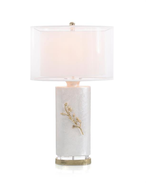 Freja Shimmering White with Cherry Blossom Table Lamp - Luxury Living Collection