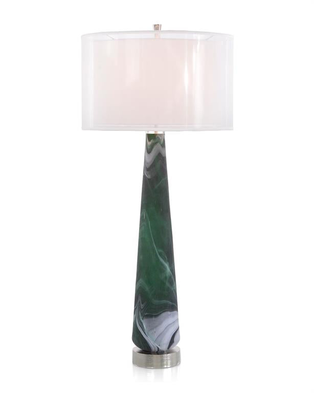Everett Emerald Green Marbled Buffet Lamp - Luxury Living Collection
