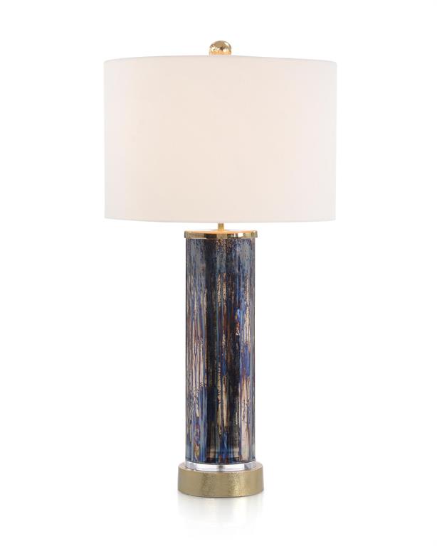 Caressa Sapphire and Gold Glaze Table Lamp - Luxury Living Collection