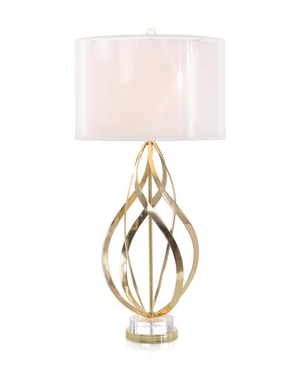 Caius Swirls of Brass Ribbons Table Lamp - Luxury Living Collection