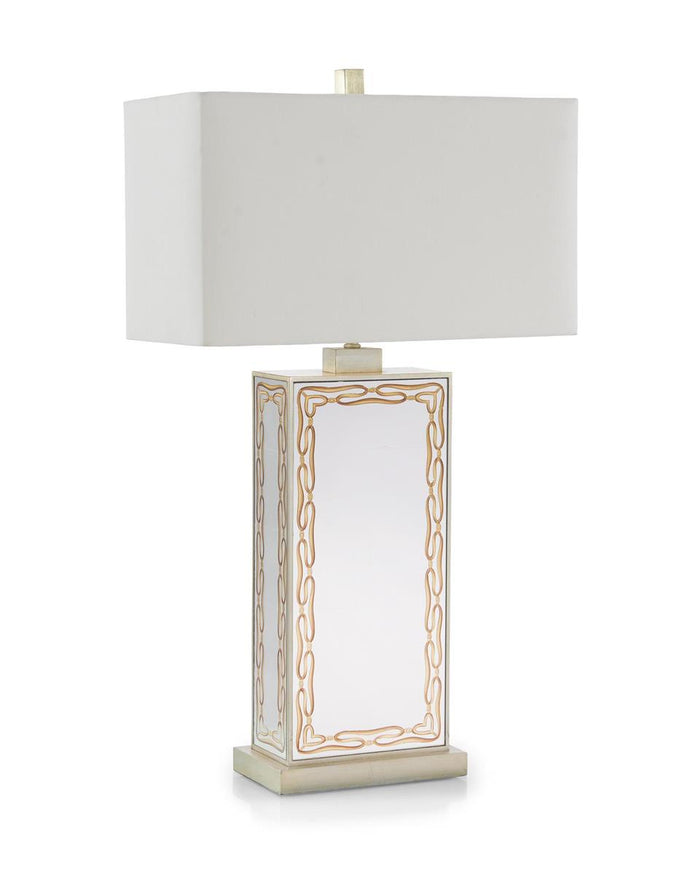 Aymeline Églomisé and Champagne Gold Table Lamp - Luxury Living Collection
