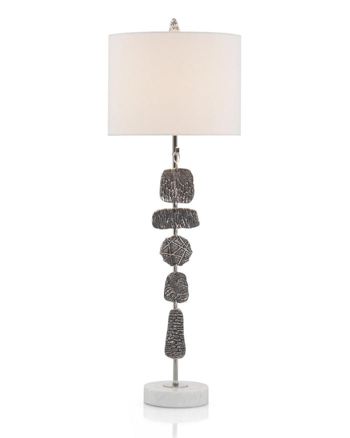Tevy Nickel Medallions Table Lamp - Luxury Living Collection