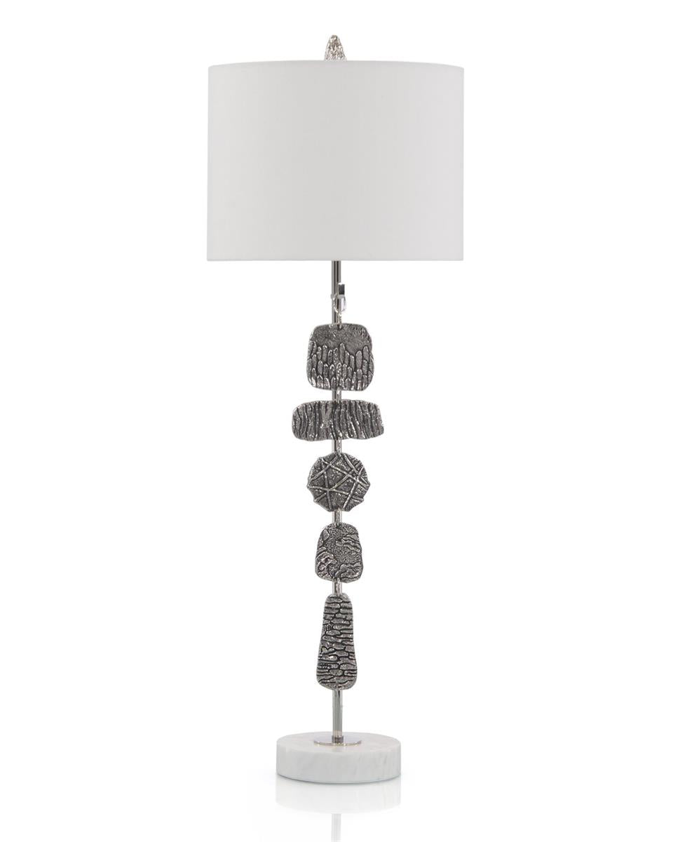 Tevy Nickel Medallions Table Lamp - Luxury Living Collection