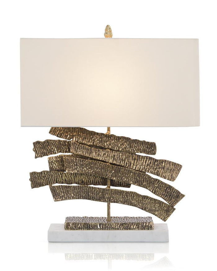 Shani Brass Crinkle Swoosh Table Lamp - Luxury Living Collection