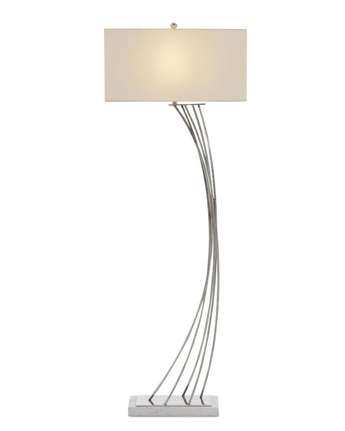 Maile Cambered Nickel Floor Lamp - Luxury Living Collection