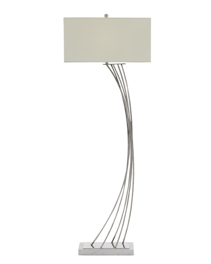 Maile Cambered Nickel Floor Lamp - Luxury Living Collection