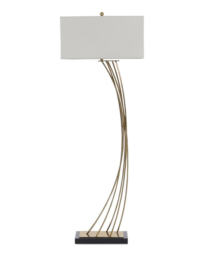 Maile Cambered Brass Floor Lamp - Luxury Living Collection