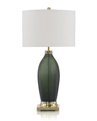 Lilja Emerald Green Etched Glass Table Lamp - Luxury Living Collection
