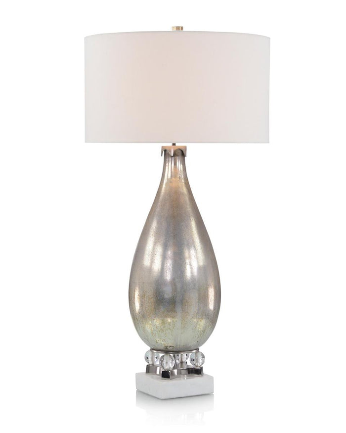 Danique Iridescent Champagne and Silver Glass Table Lamp - Luxury Living Collection