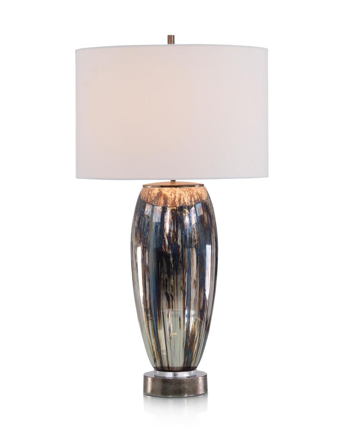 Caressa Sapphire and Silver Glaze Table Lamp - Luxury Living Collection