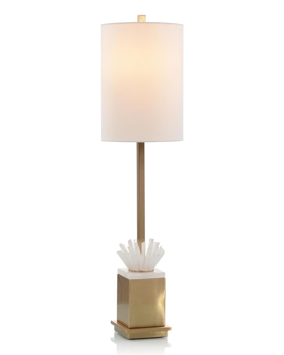 Aine Selenite and Coffee Bronze Buffet Lamp - Luxury Living Collection