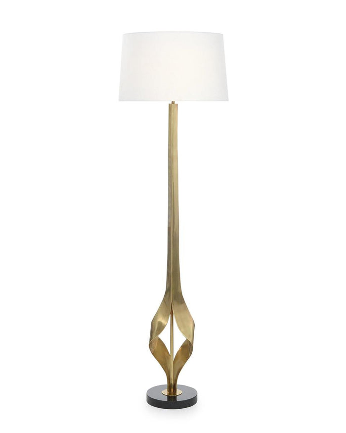 Perrine Graceful Brass Floor Lamp - Luxury Living Collection