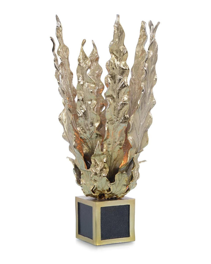 Lucienne Handcrafted Brass Leaves Accent Lamp - Luxury Living Collection