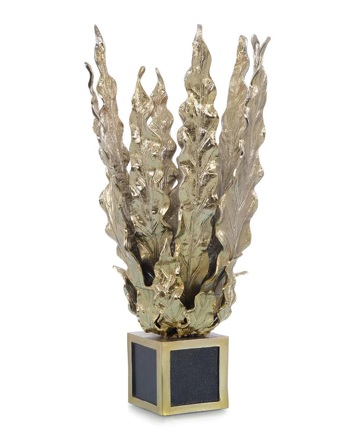 Lucienne Handcrafted Brass Leaves Accent Lamp - Luxury Living Collection