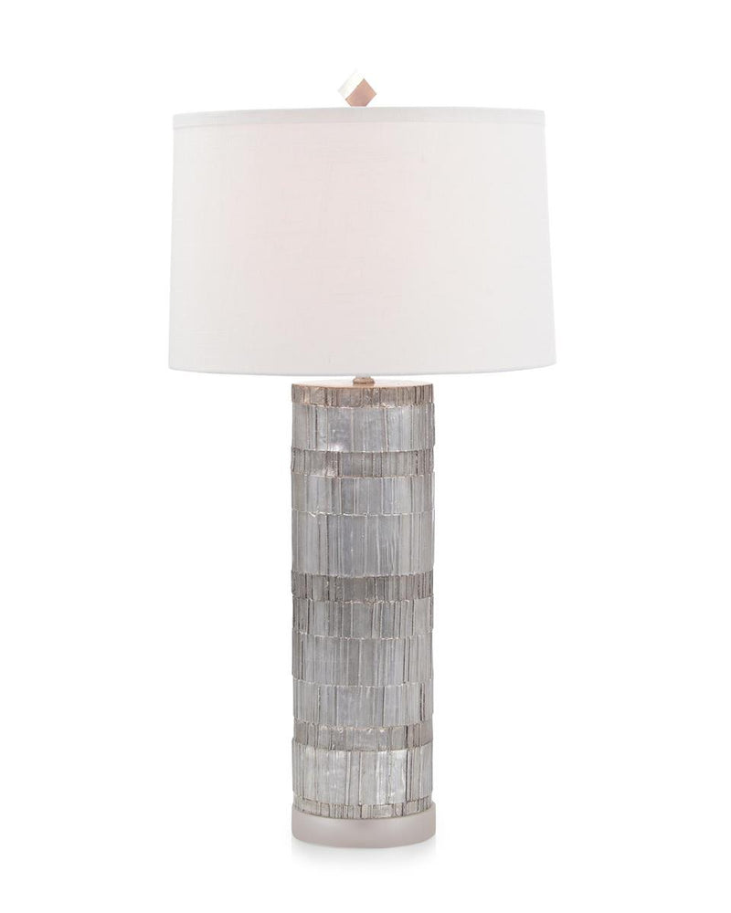 Evra Textured Pewter Column Table Lamp - Luxury Living Collection
