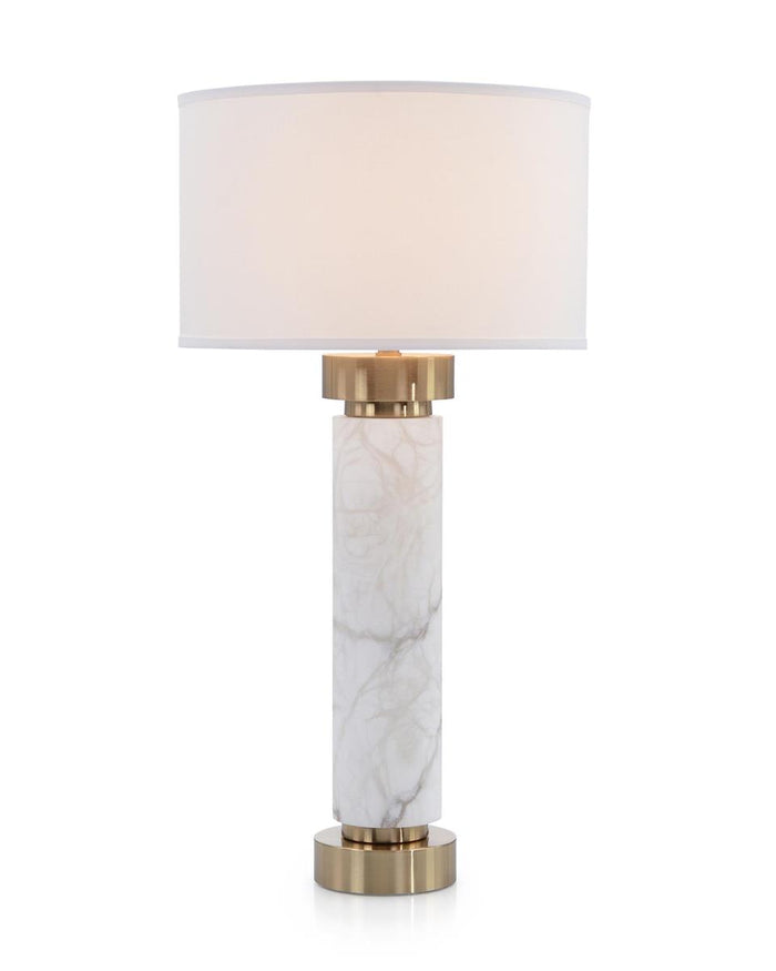 Clare Alabaster and Coffee Bronze Table Lamp - Luxury Living Collection