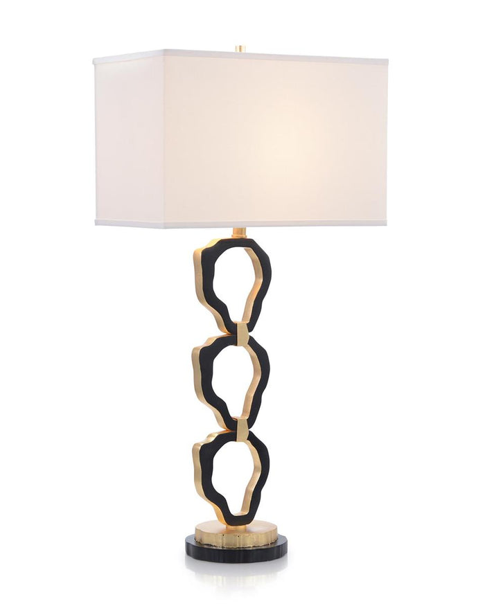 Bree Organic Rings Black and Gold Leaf Table Lamp - Luxury Living Collection