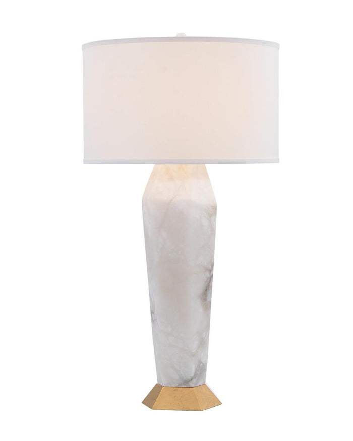 Brea Marble and Gold Leaf Hexagon Table Lamp - Luxury Living Collection