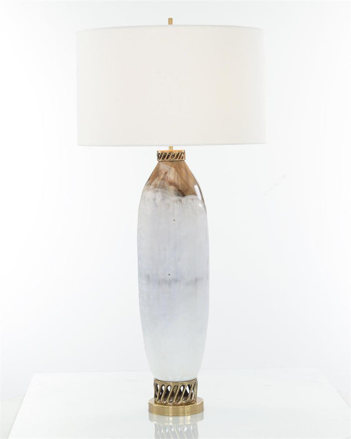 Prudence Cream and Brown Porcelain Lamp - Luxury Living Collection
